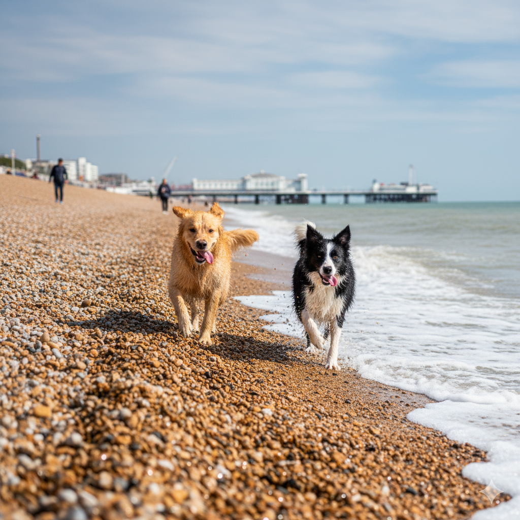 Our office dogs enjoying Brighton beach